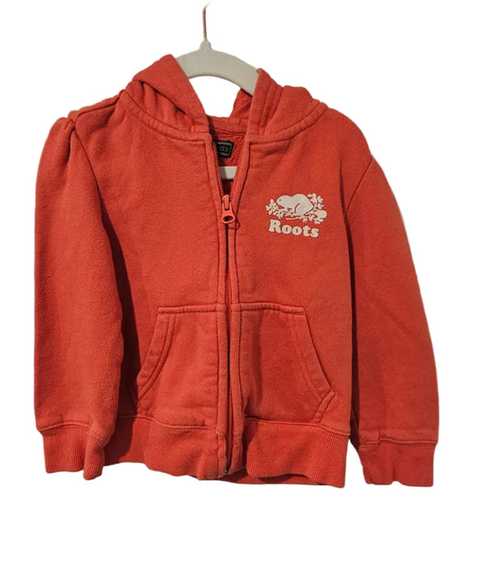 Coral Roots Kids zip-up hoodie with white beaver logo