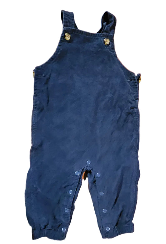 Navy Carter's baby overalls with button straps and inner-leg snaps