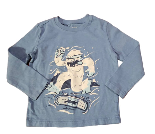 Blue-grey Jumping Beans long-sleeved skateboarding monster top