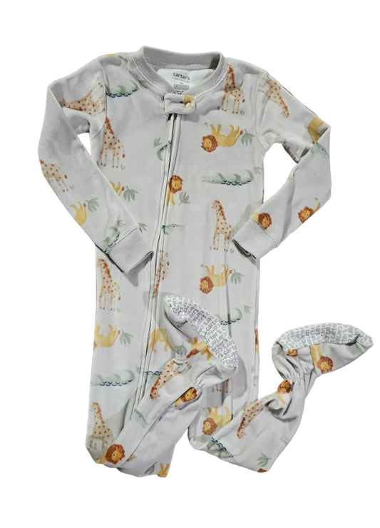 Light grey Carter's safari print footed sleeper