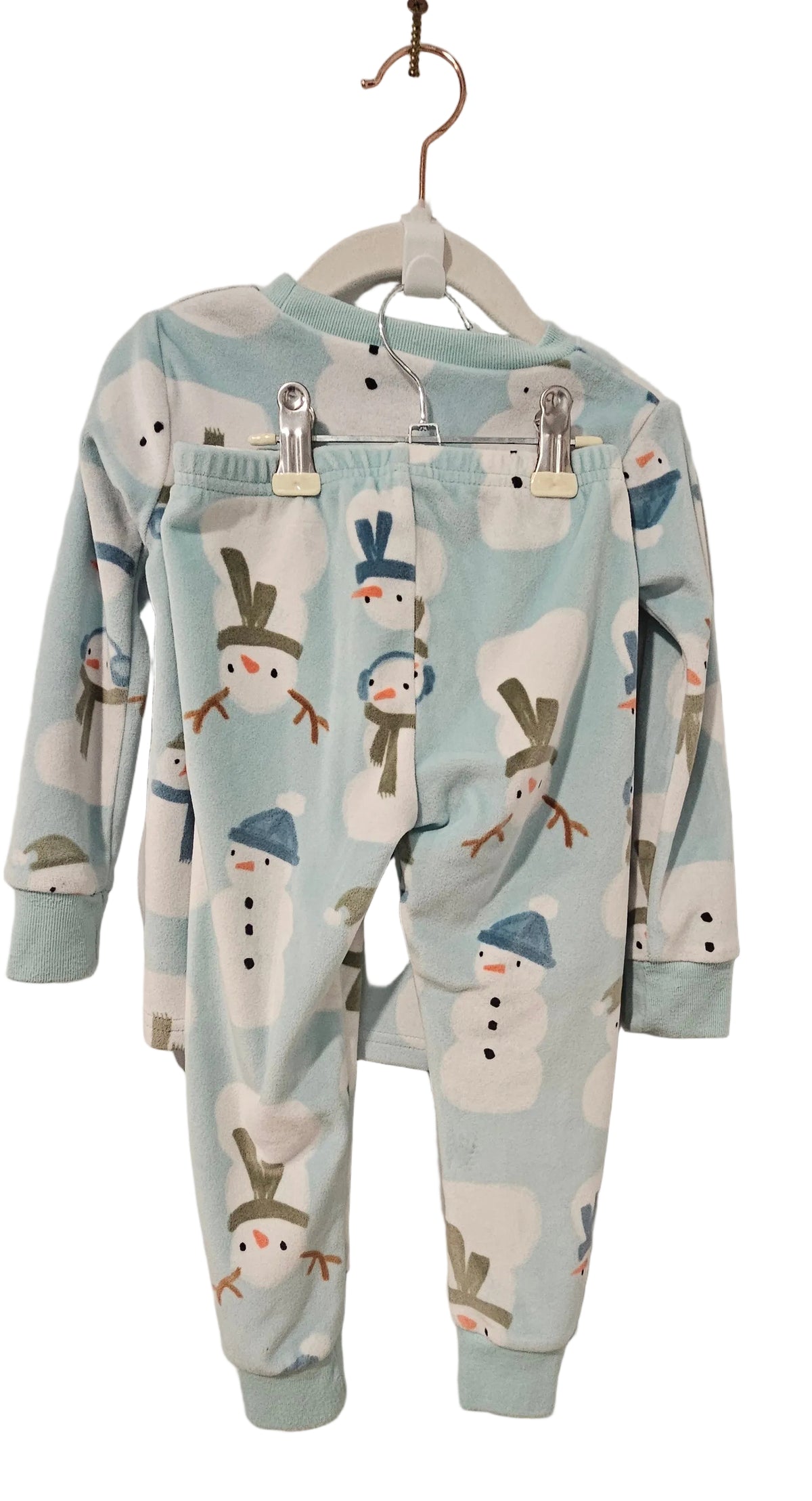 Matching snowman pyjama top and pants