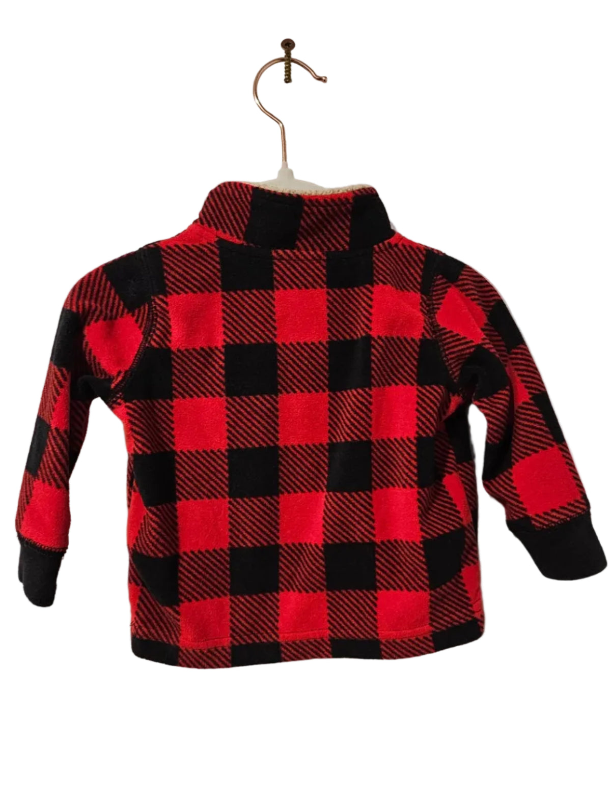 Back of Carter's buffalo plaid baby pullover