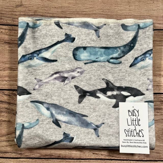 Whales Heathered Toddler Blanket