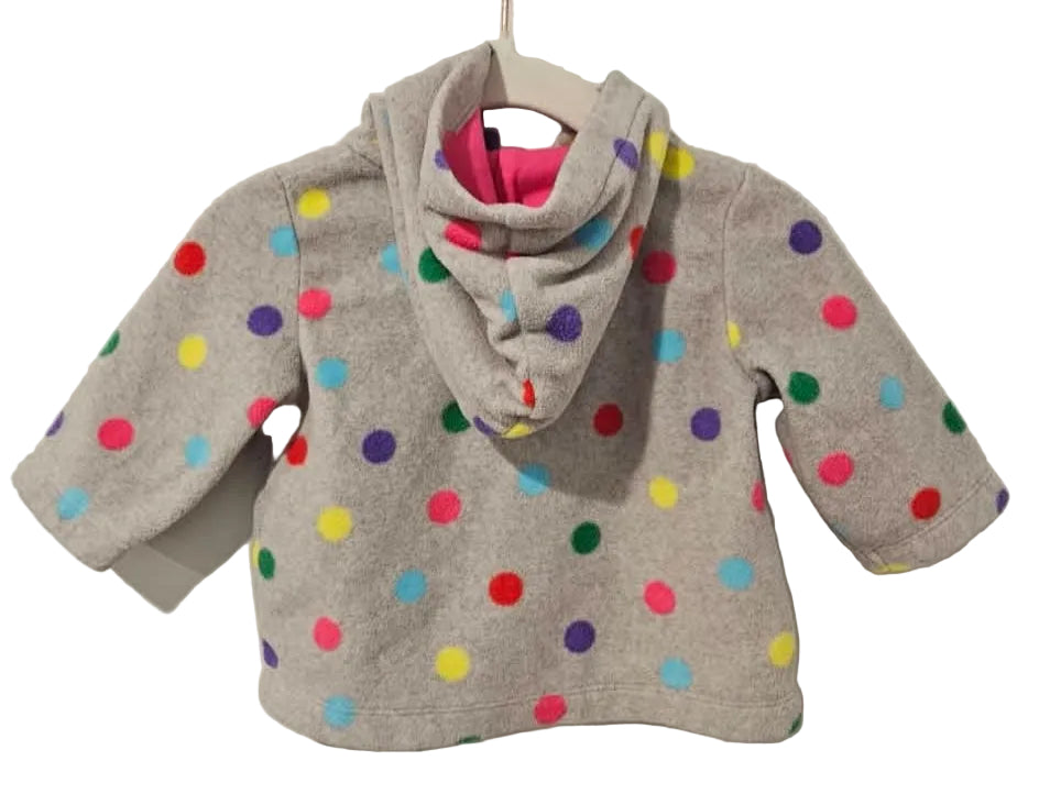Back of Carter’s polka-dot hooded jacket