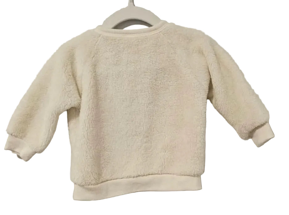 Back of cream Pekkle plush pullover
