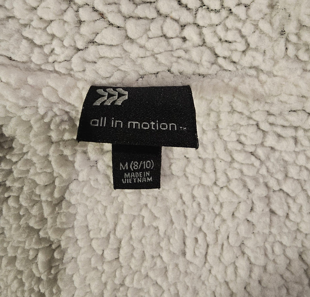 All in Motion size tag, M (8/10)