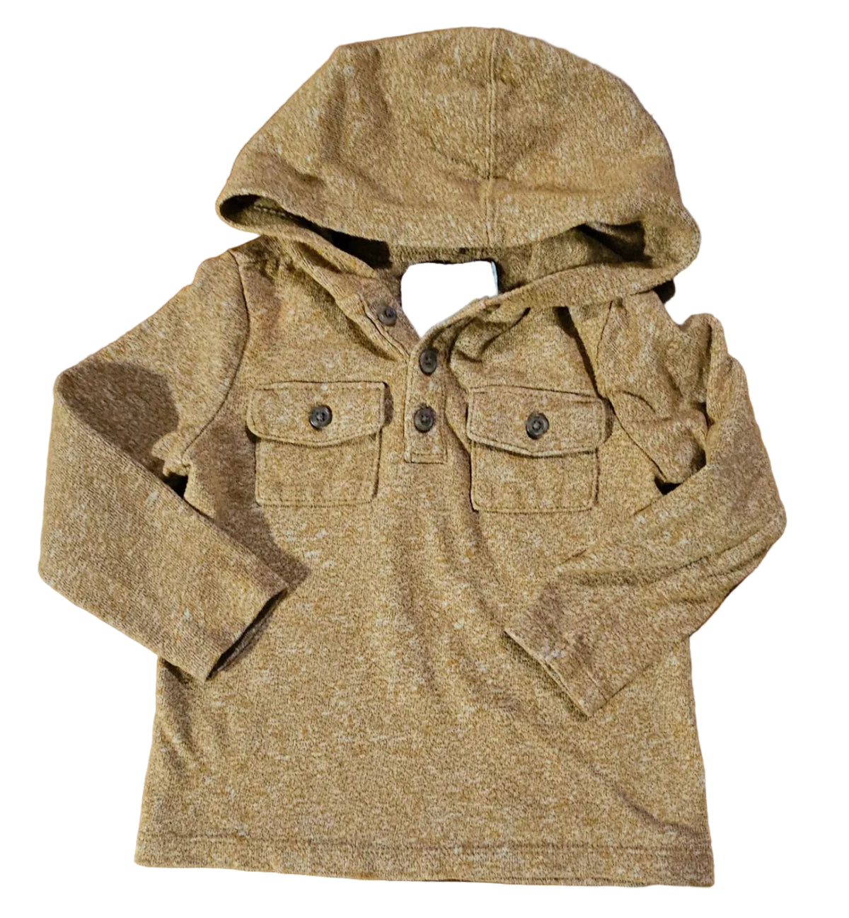 Old Navy mustard hooded henley top