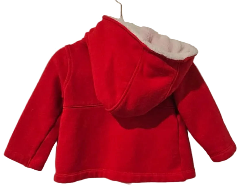 Back of red Carter’s hooded coat