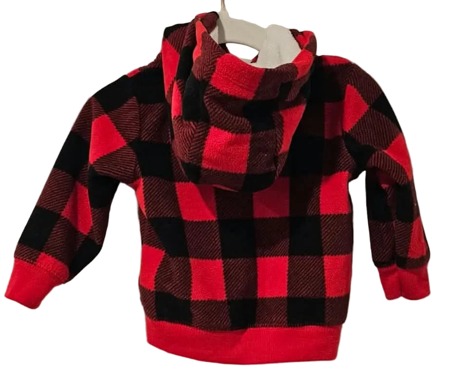 Back of Carter’s buffalo plaid hoodie