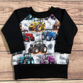 Big Rainbow Tractors Grow With Me Sweater: 1-3 Years