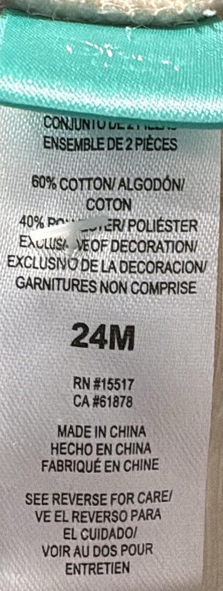 Size 24M fabric label showing 60% cotton and 40% polyester