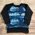 Penguin Whale Island Black Grow With Me Sweater: 1-3 Years