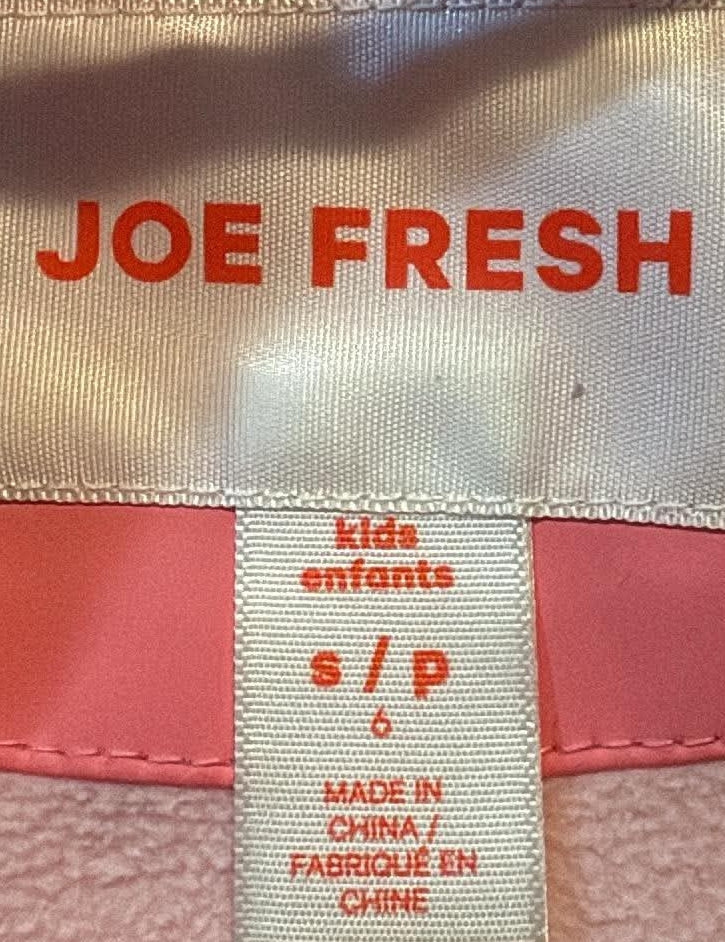 Joe Fresh label showing size S/P 6