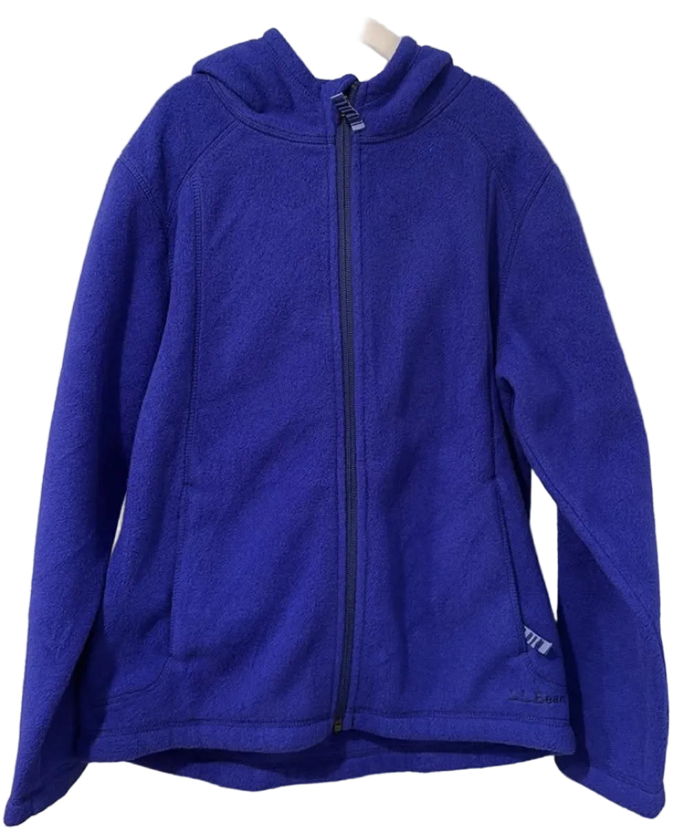 Front of blue-purple L.L.Bean full-zip fleece hoodie
