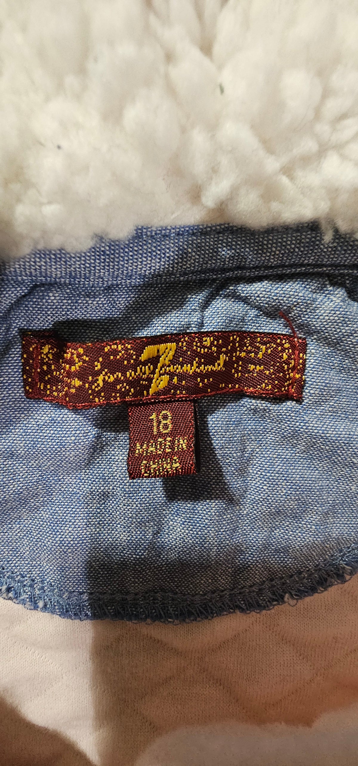 Woven label close-up