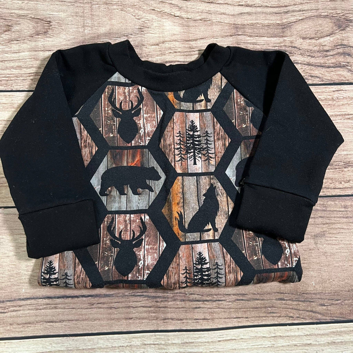 Rustic Forest Hexagons Grow With Me Sweater: 3-12 Months
