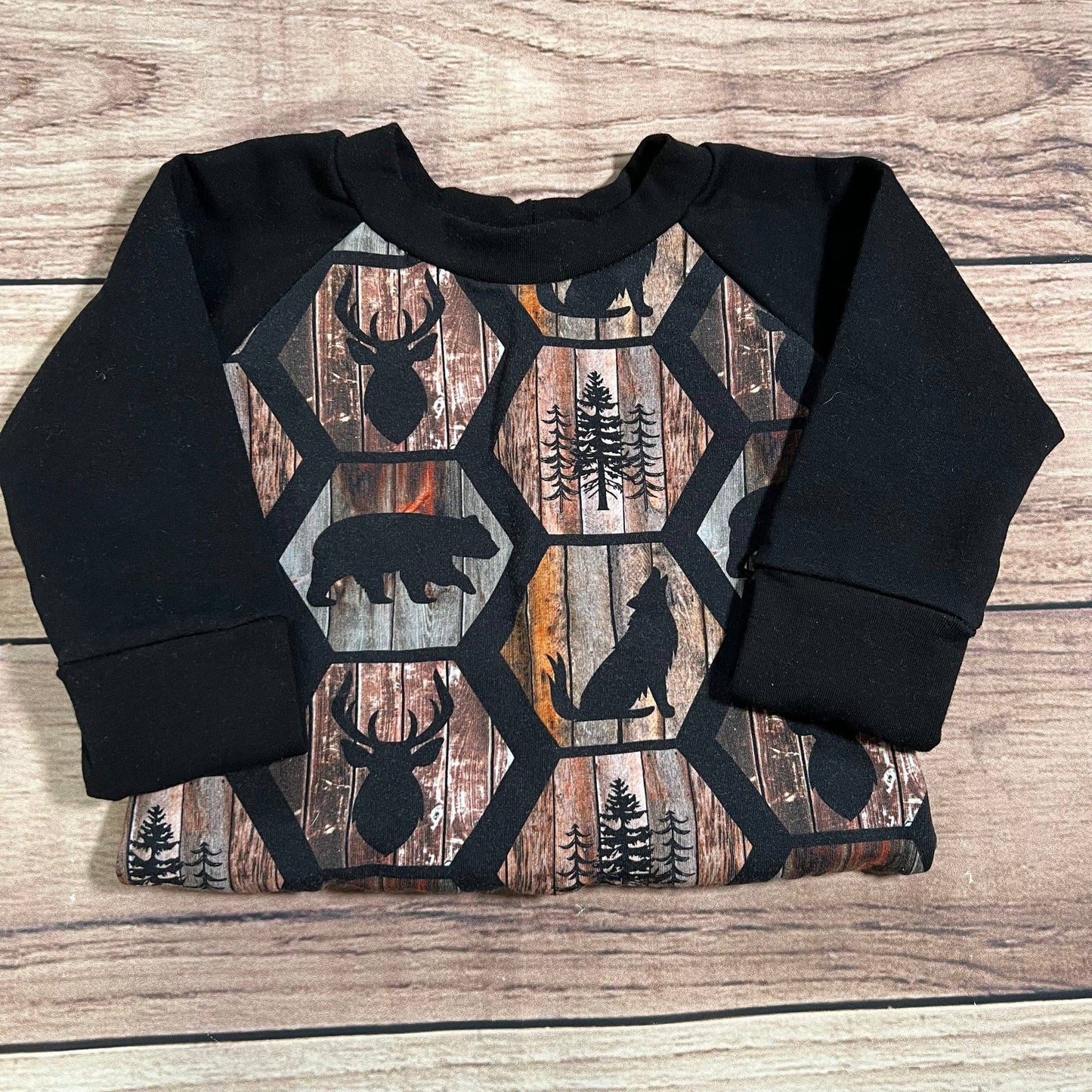 Rustic Forest Hexagons Grow With Me Sweater: 1-3 Years
