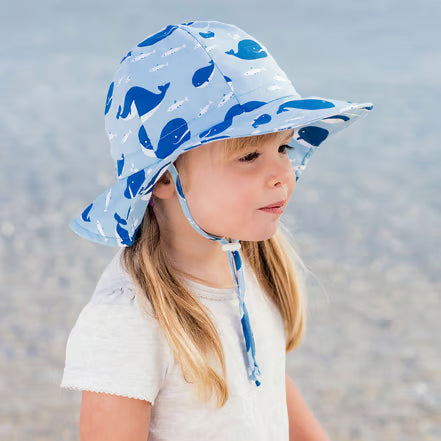 Jan & Jul Blue Whale Cotton Floppy Sunhat Lrg