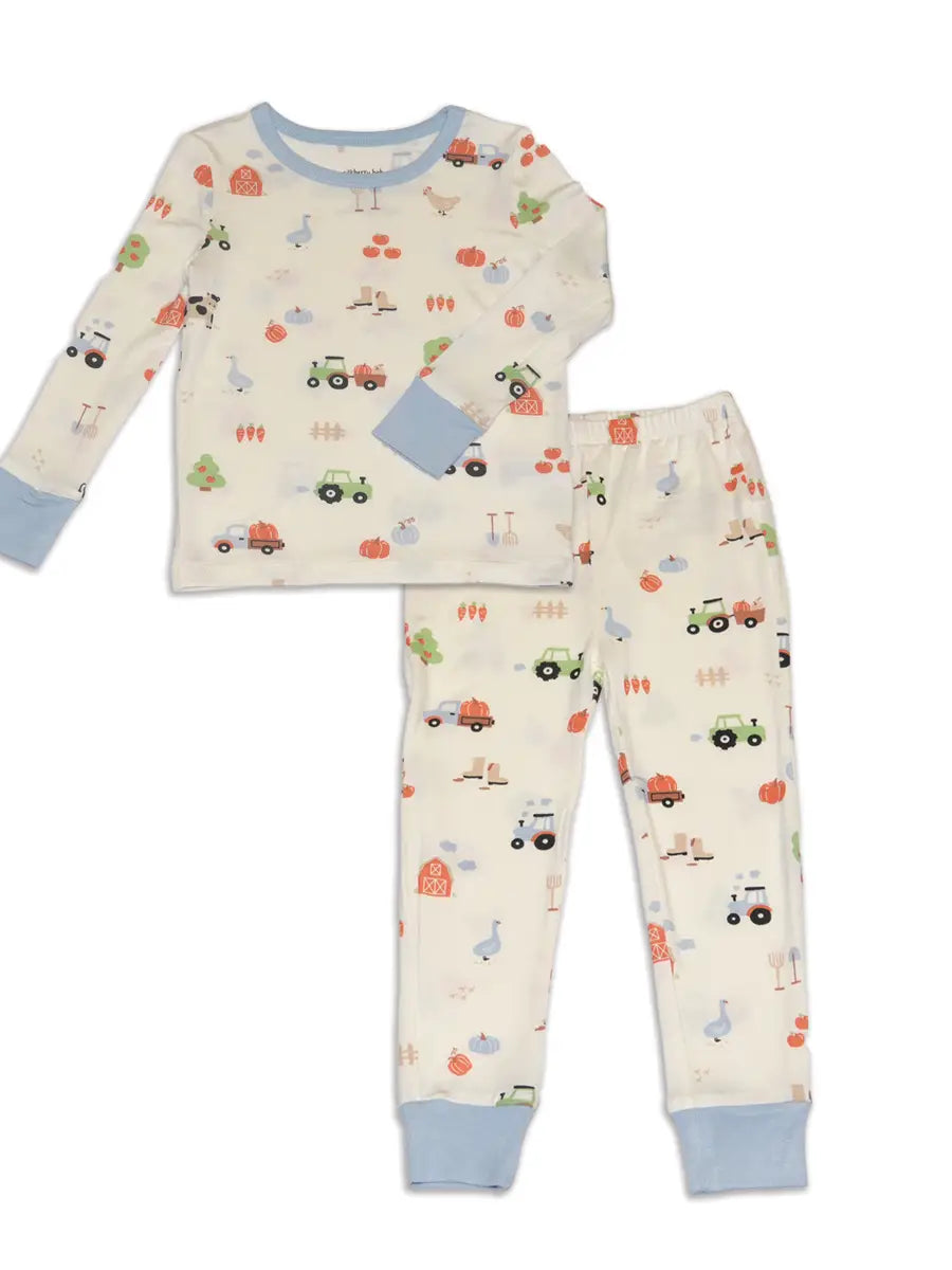 Silkberry Baby Two Piece Pajamas Pumpkin Farm Print 3T