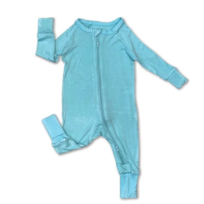 Silkberry Baby Bamboo 2-way Zipper Romper/Footless Sleeper (Aqua)
