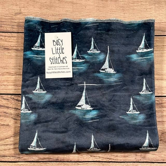 Sailboats Navy Toddler Blanket