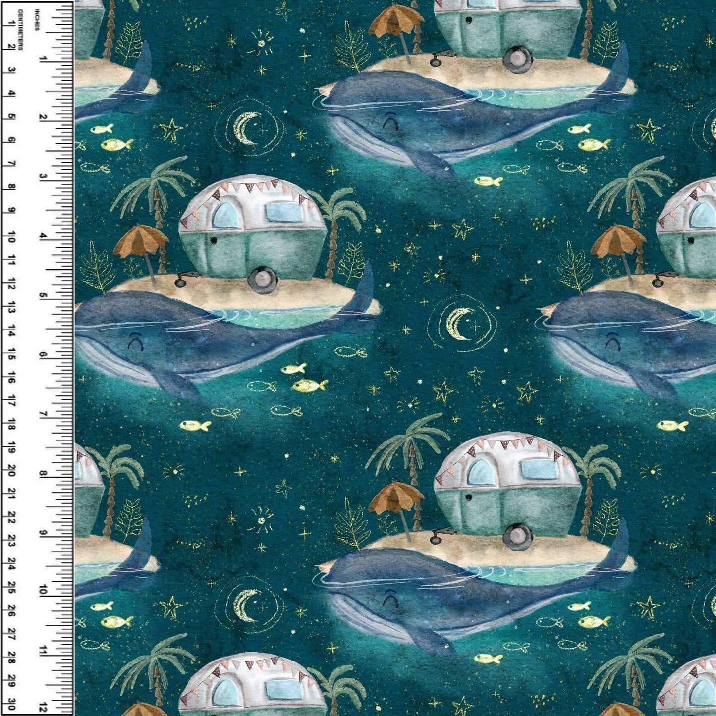 Whale Caravan Toddler Blanket