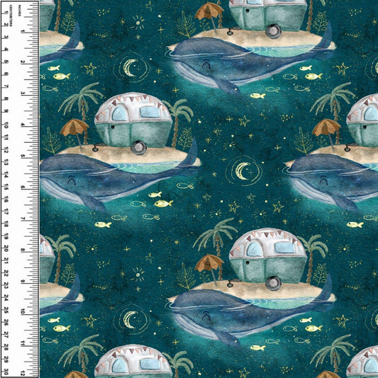 Whale Caravan Toddler Blanket