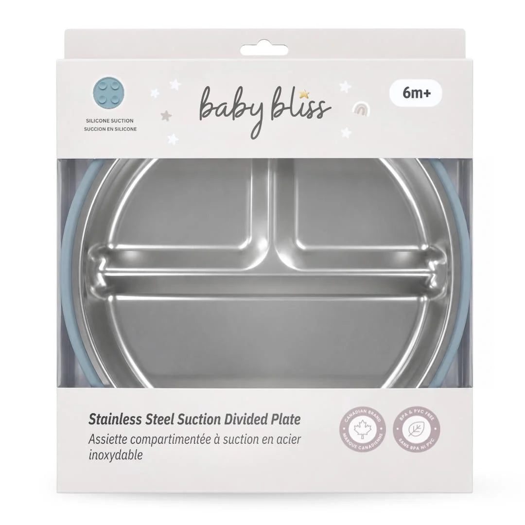 Baby Bliss Stainless Steel Suction Divided Plate