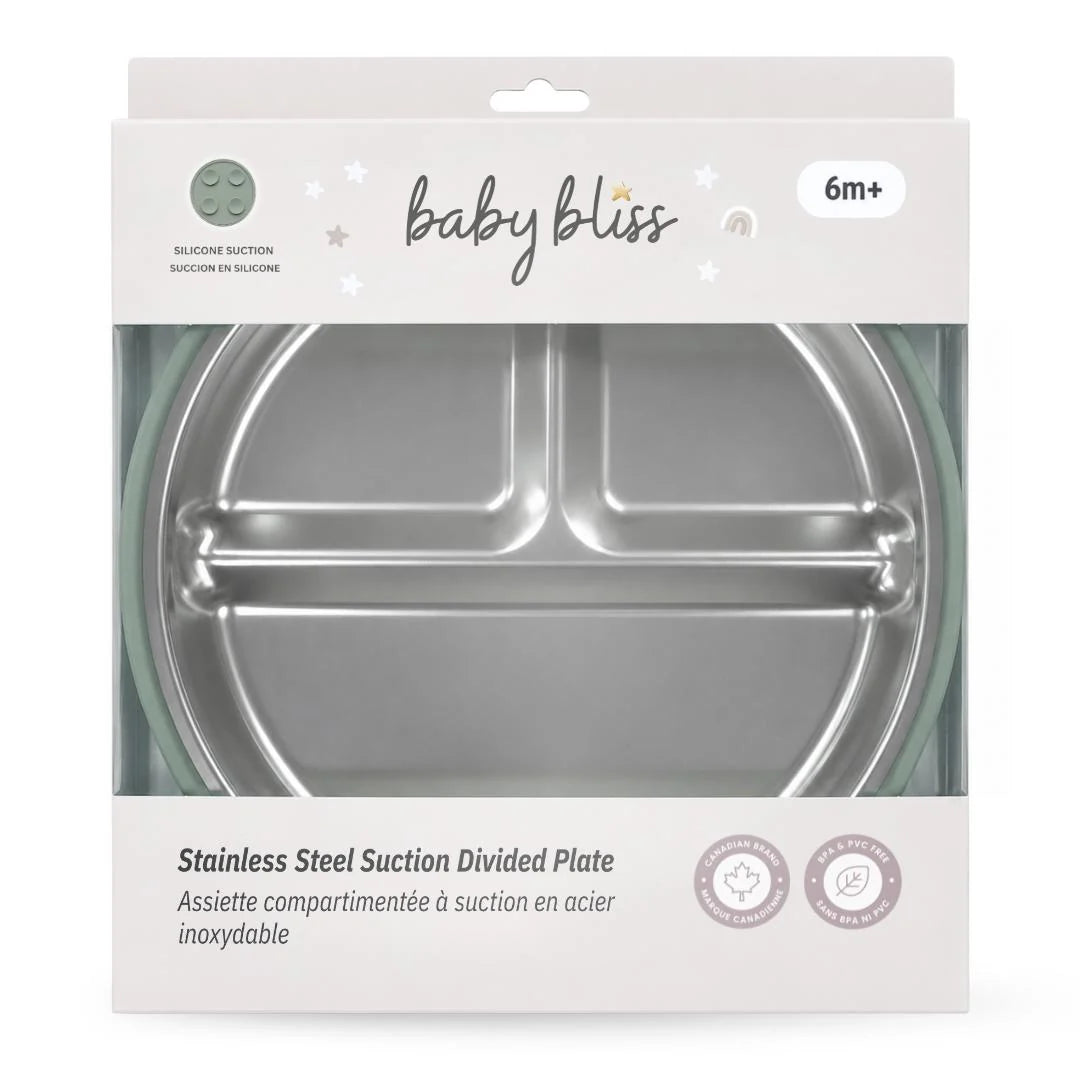 Baby Bliss Stainless Steel Suction Divided Plate