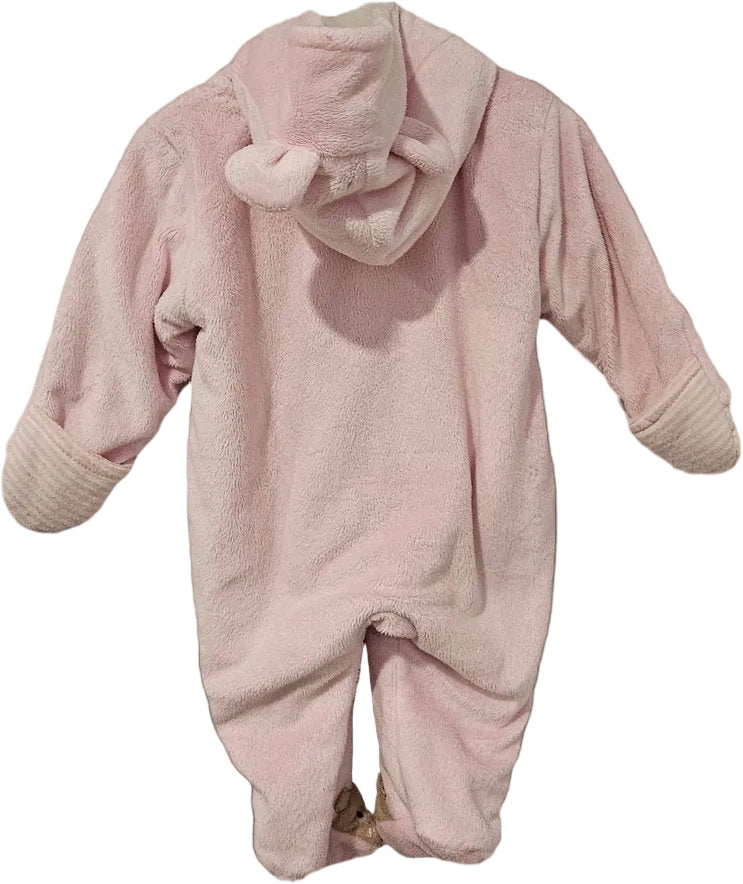 Just One You by Carter's Pink Teddy Bear Fleece Bunting, 6M - back view