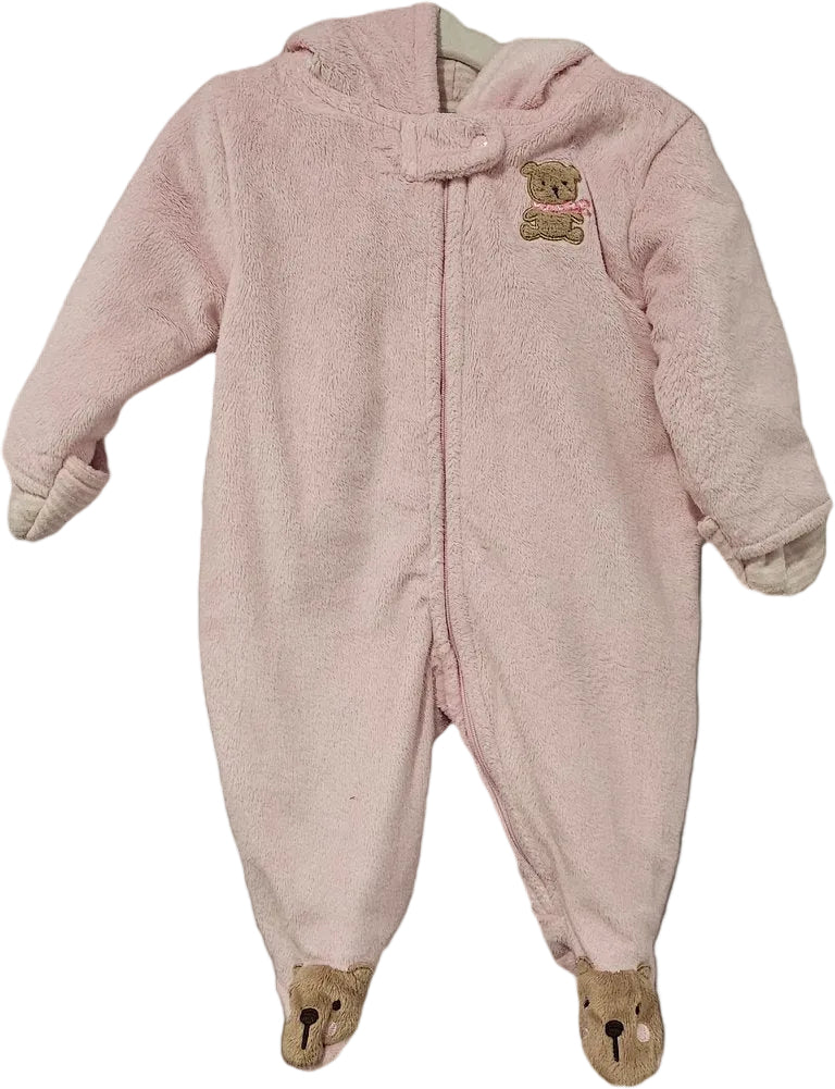 Just One You by Carter's Pink Teddy Bear Fleece Bunting, 6M - front view
