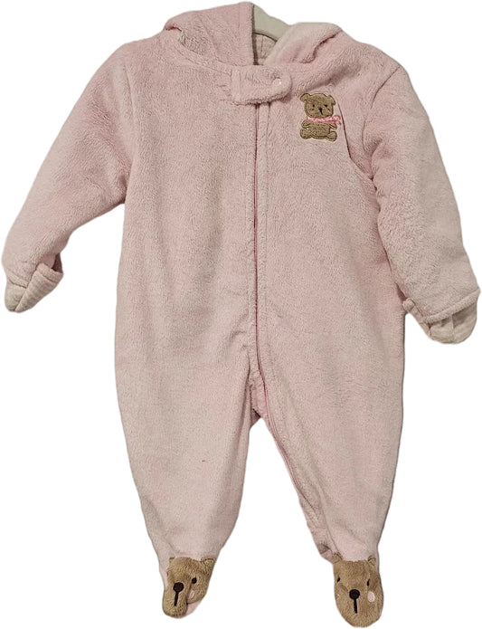 Just One You by Carter's Pink Teddy Bear Fleece Bunting, 6M - front view