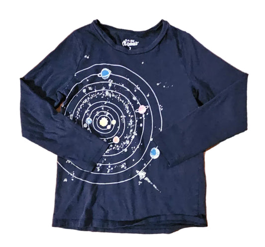 OshKosh navy solar system long-sleeve t-shirt