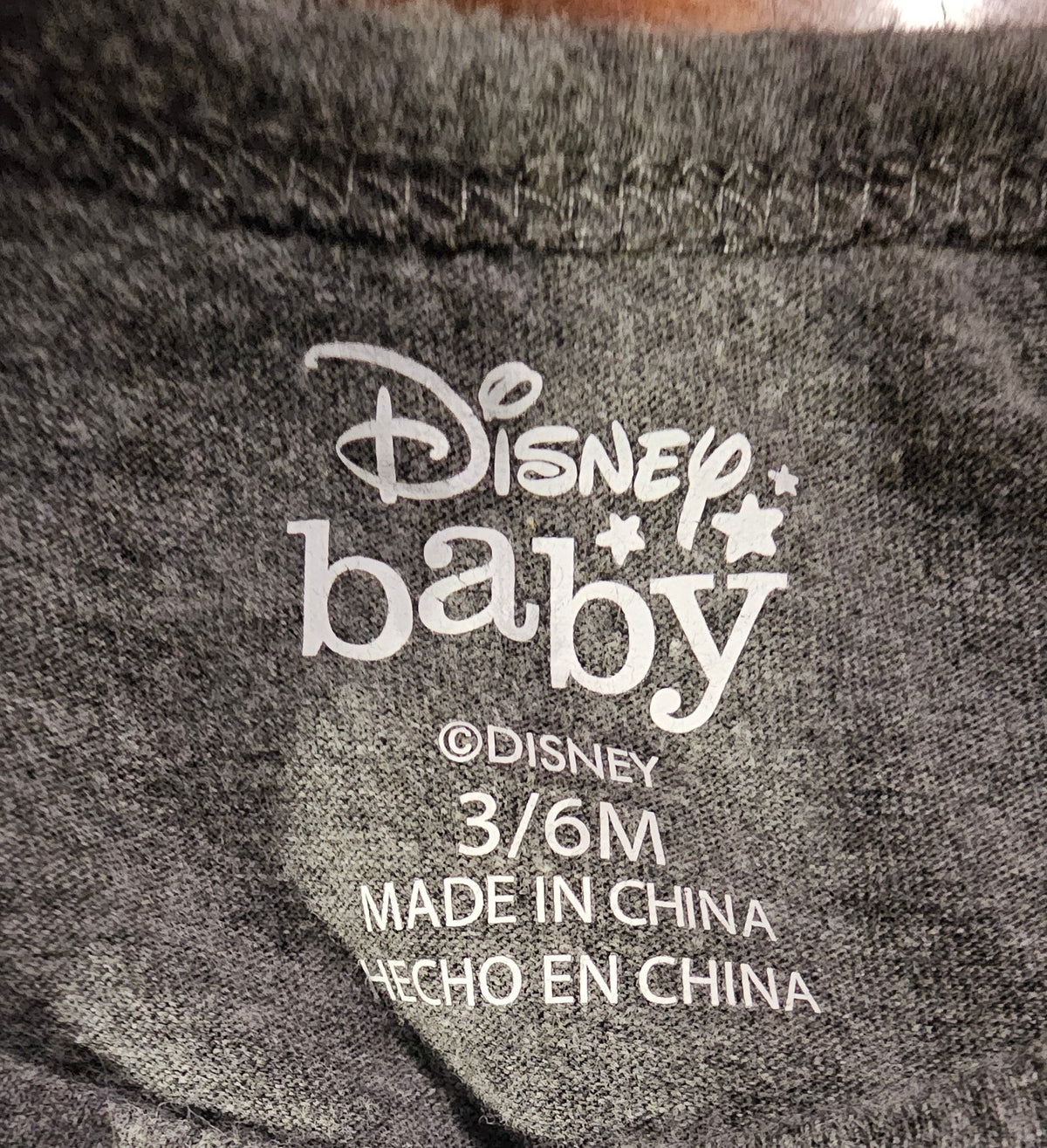 Disney Baby size print, 3/6M
