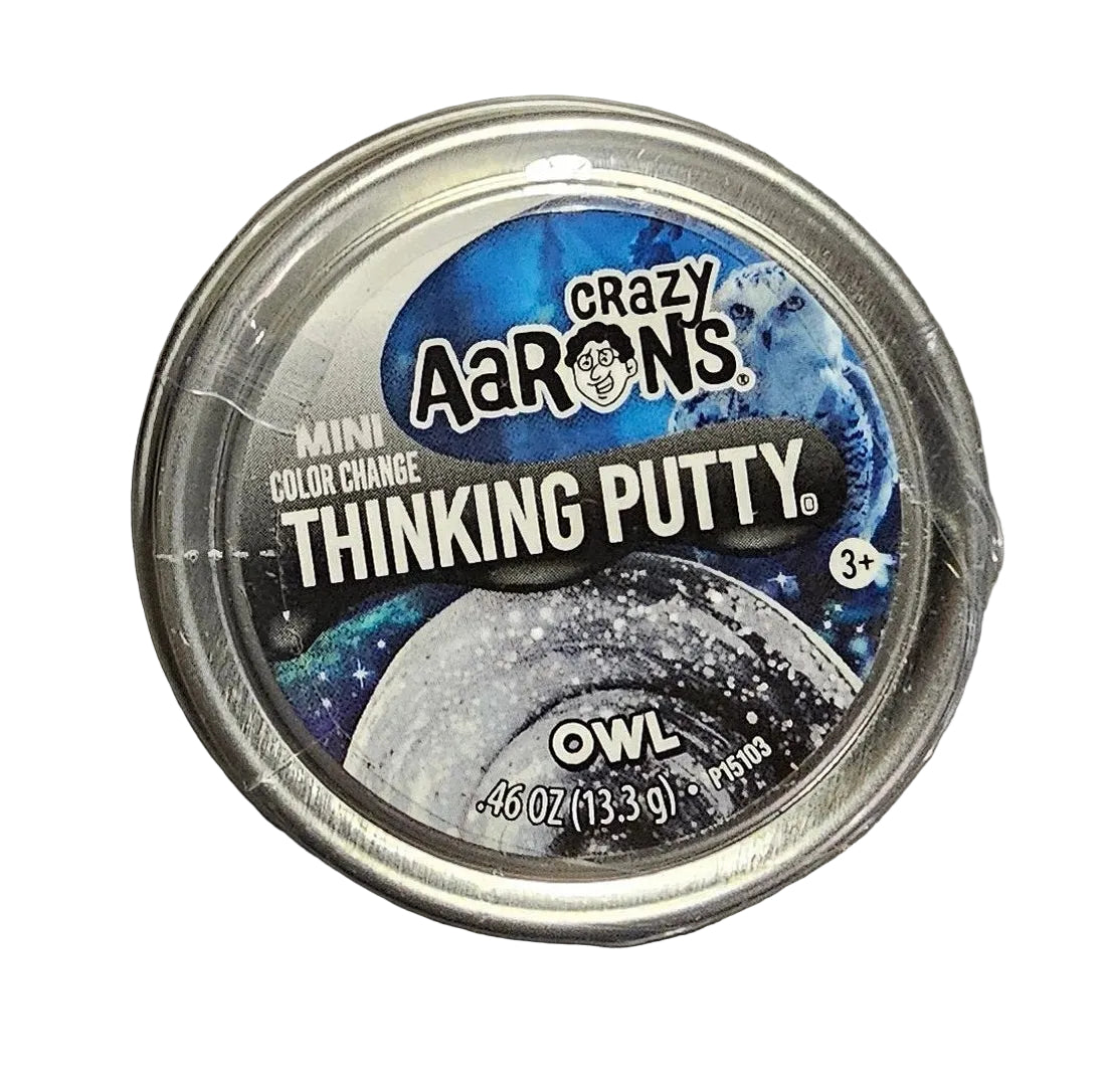 Crazy Aaron's Mini Thinking Putty Owl colour change mini tin