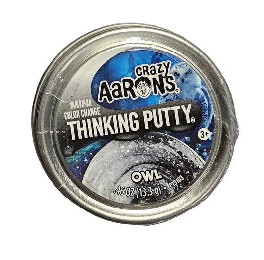 Crazy Aaron's Mini Thinking Putty Owl colour change mini tin