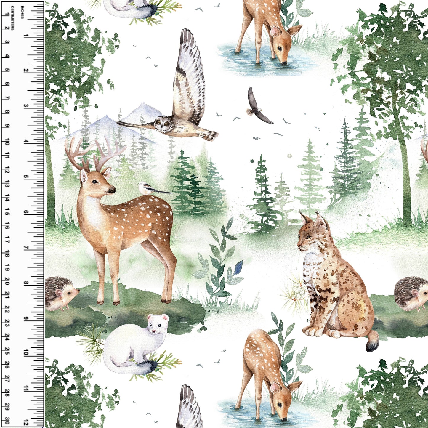 Watercolour Woodland Toddler Blanket