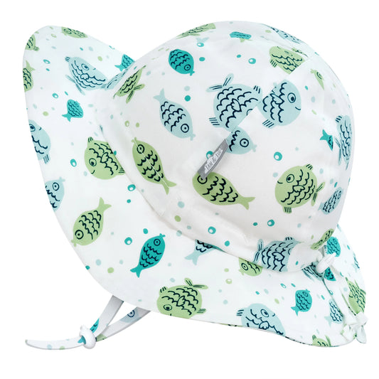 Jan & Jul Fish Friends Cotton Floppy Sun Hat Med