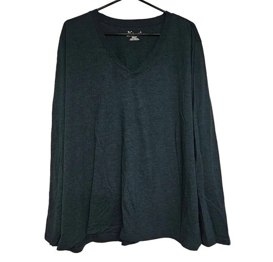 Natural Reflections Teal V-Neck Long Sleeve Top, 2X – Pre-Loved - photo 1