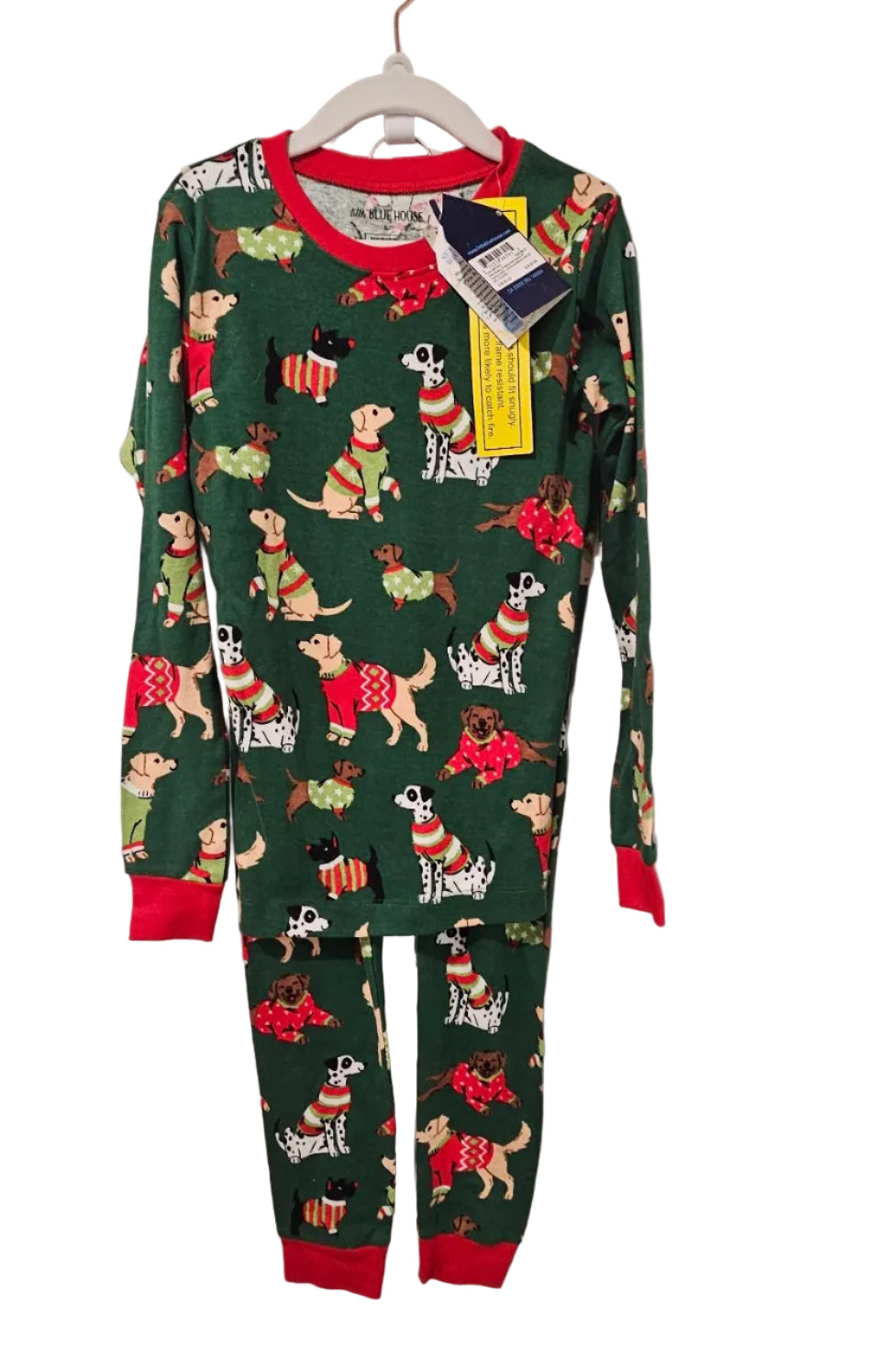 Little Blue House by Hatley Green Woofing Christmas Pajama Set, 8 – New With Tags