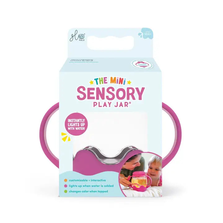 Glo Pals pink Mini Sensory Play Jar in packaging