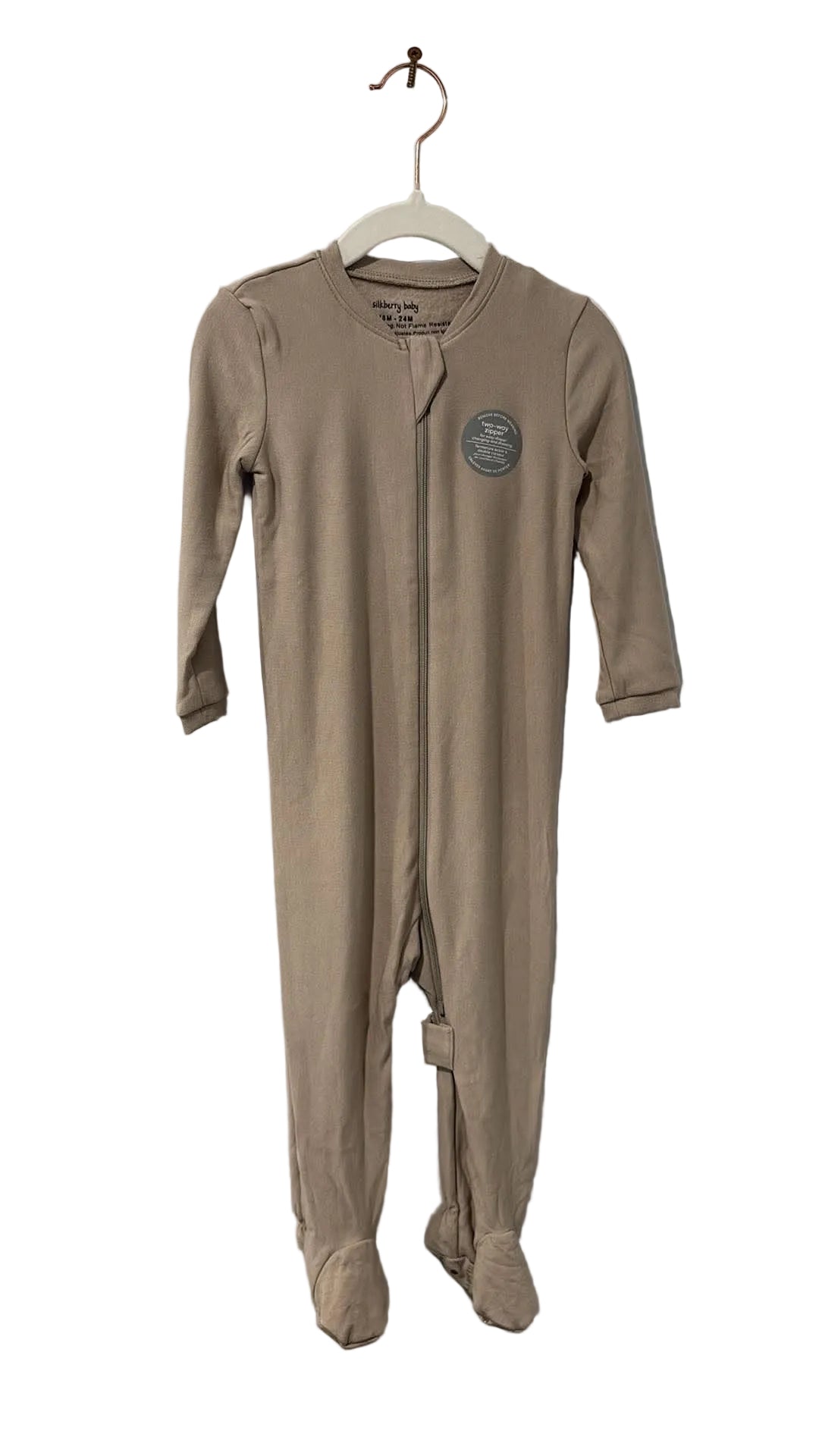 Silkberry Baby Bamboo 2-Way Zipper Romper/ Footed Sleeper ( Tan/ Winter )