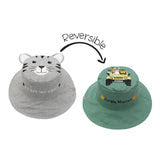 Flap Jack Kids Reversible Sun Hat - Tiger & Camo - Medium (2-4Y)