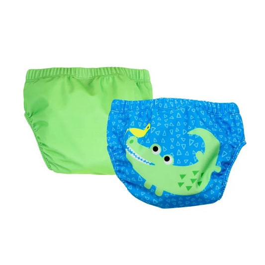 Zoocchini Knit Swim Diaper 2-Piece Set Aidan the Alligator
